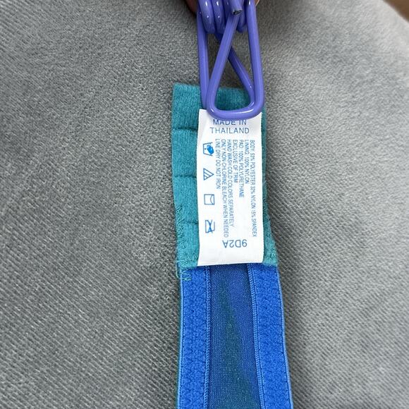 Vintage Lily of France Bra 36B Style 1729 1773 Iridescent Blue Green Front Close - Picture 11 of 11